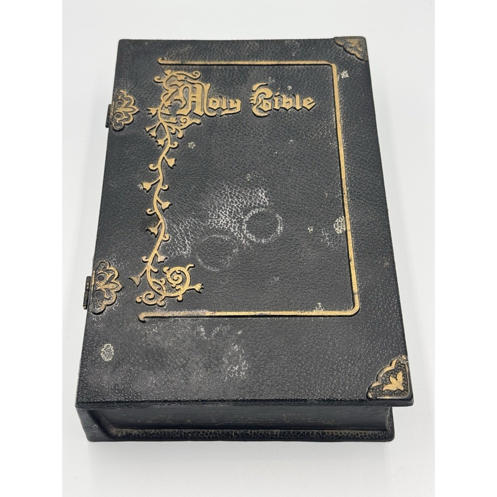Vintage Bible Case Music Box - Metal Wind Up Music - Needs Fixed
